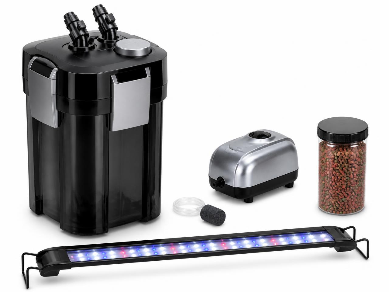 Aquarium filters, lights and air pumps